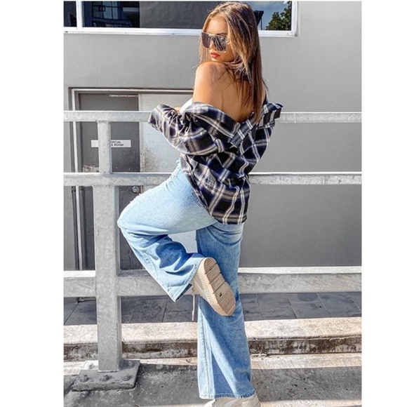 Plaid Oversized Button Down Cotton Shirt - Picture 7 of 13